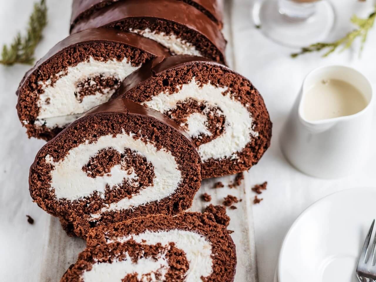 Ganache Rolls with Crushed Biscuit Centers Recipe