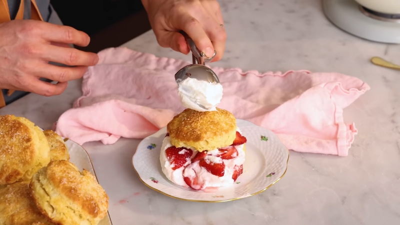 Strawberry Shortcake with Flaky Biscuits and Fresh Whipped Cream ...