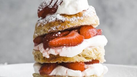 Strawberry Shortcake with Flaky Biscuits and Fresh Whipped Cream ...