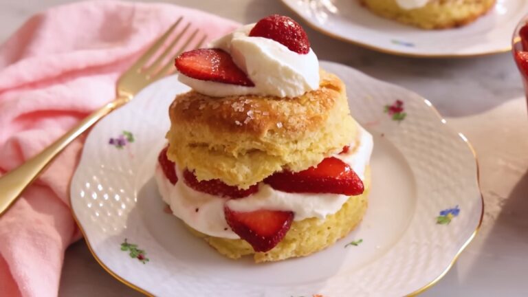 Strawberry Shortcake with Flaky Biscuits and Fresh Whipped Cream ...