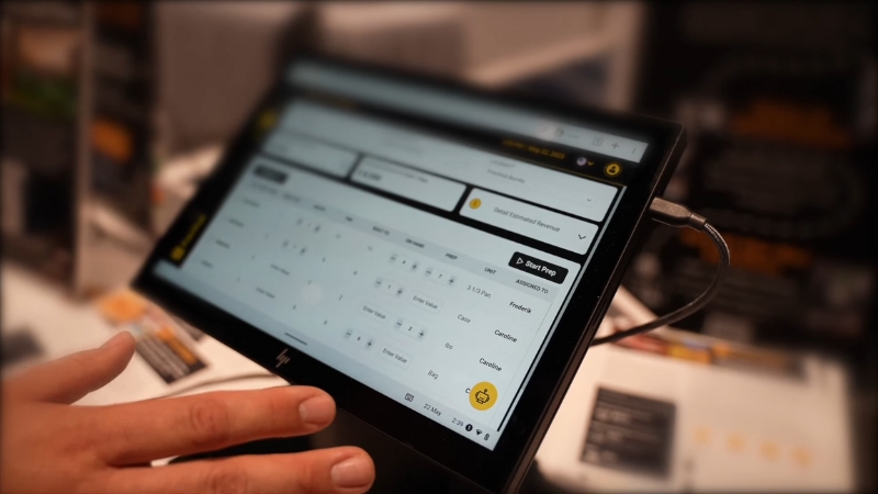 Restaurant tech tools screen on a POS tablet in use